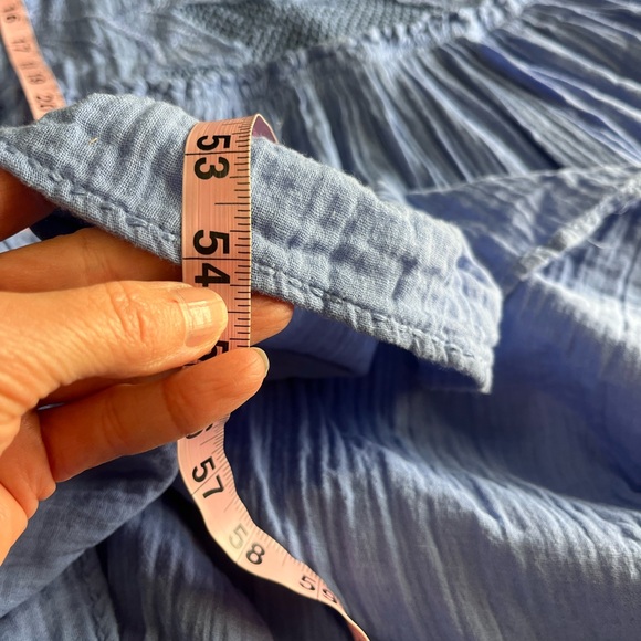 Free People Pearl Floral Maxi Dress Periwinkle Blue Sz Small Boho Open Knit $198 - Picture 12 of 13